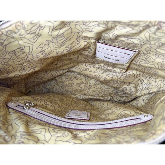 Piero Guidi Magic Circus Cherie Embossed Print Womens Large Tote Bag w/ Charm - Picture 7 of 8